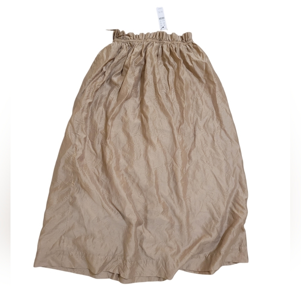 NWT J. CREW Womens Lyocell Gold Pull On Elastic Waist Skirt Size XS